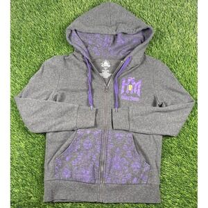 Disney Haunted Mansion Ride Womans Sz S Full Zip Hoodie Jacket Gray / Purple